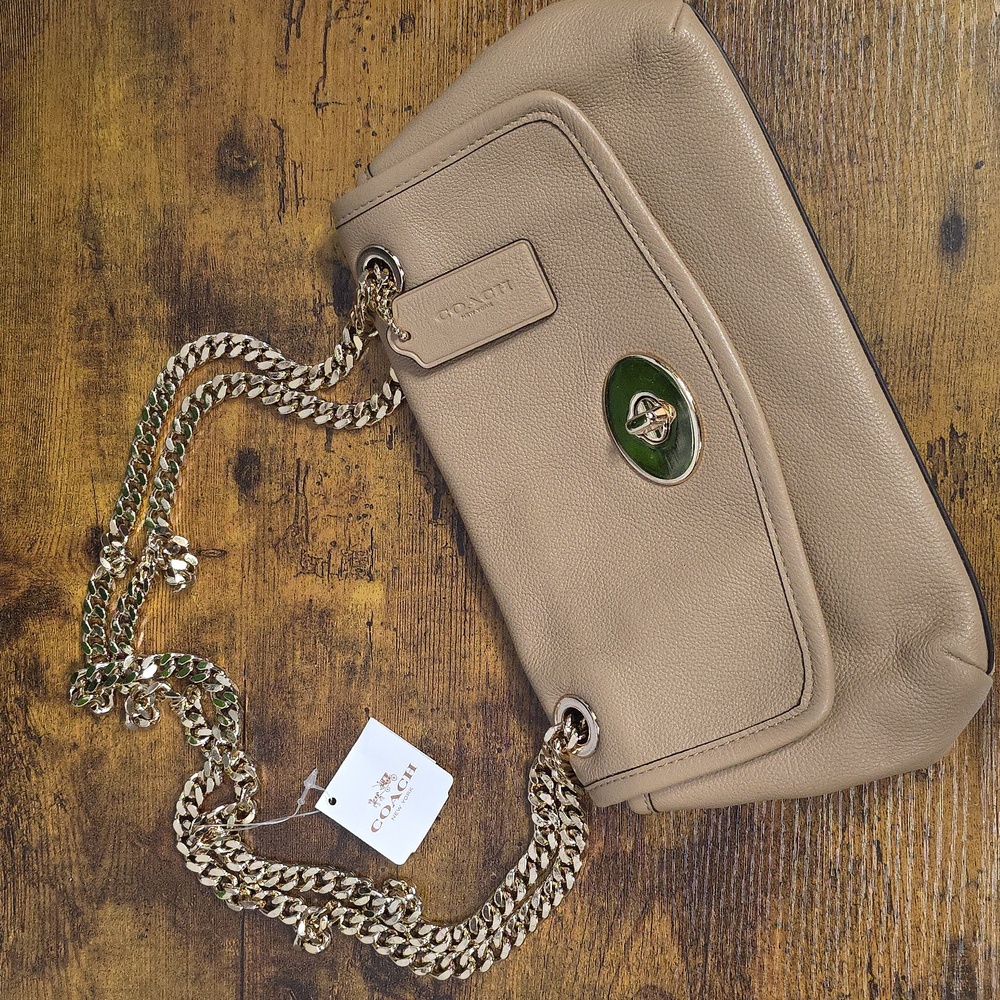 Coach Chain Pebble Leather Crossbody - Picture 4 of 14